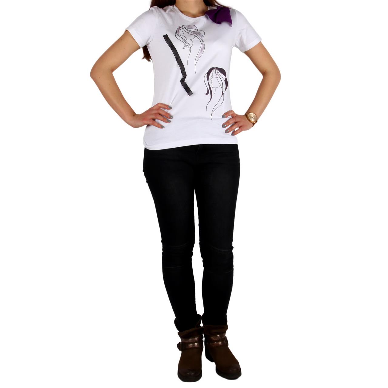 Poza Tricou La baza gatului, Alb, Maneca scurta, Cu imprimeu - 1002F [2]