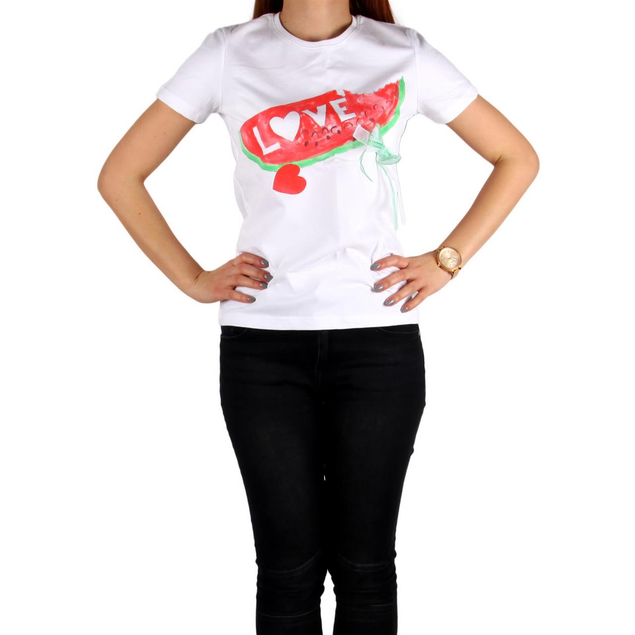 Poza Tricou Love, La baza gatului, Alb, Maneca scurta, Cu imprimeu - 1002G [1]