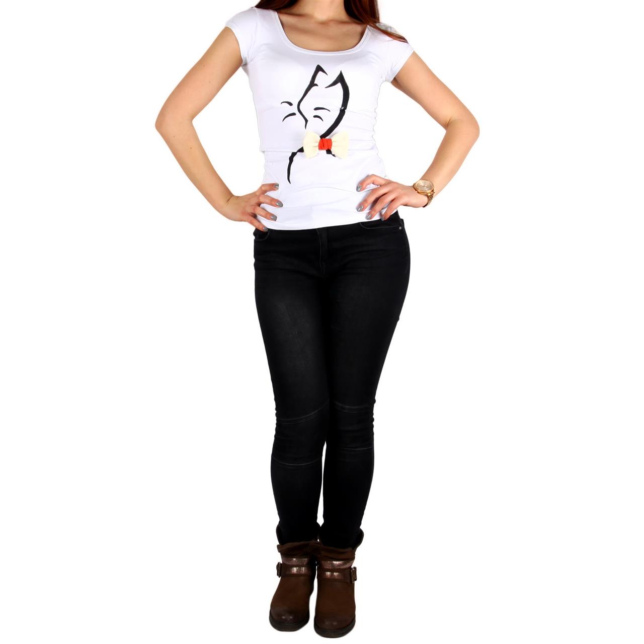 Poza Tricou Cu imprimeu, Alb, Maneca scurta, Cu imprimeu - 1002N [2]