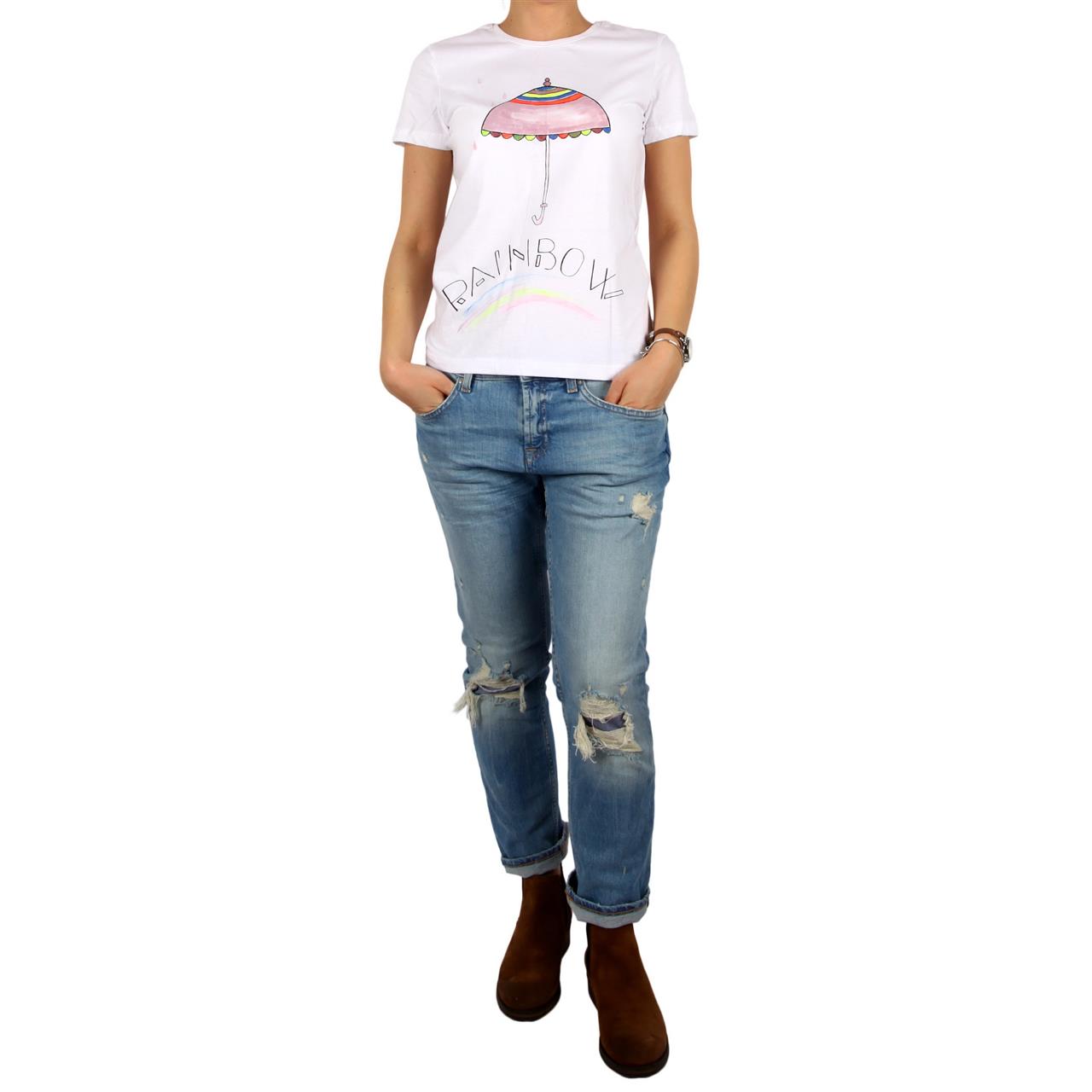 Poza Tricou La baza gatului, Alb, Maneca scurta, Cu imprimeu - 1003F [2]