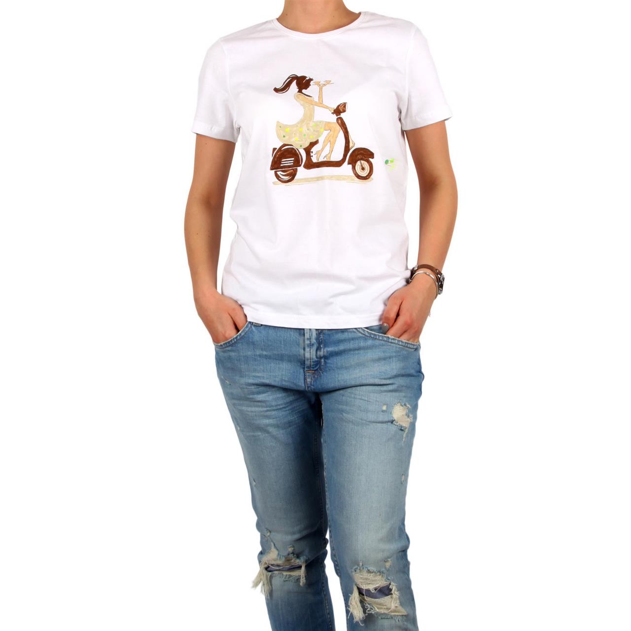 Poza Tricou La baza gatului, Alb, Maneca scurta, Cu imprimeu - 1003G [1]