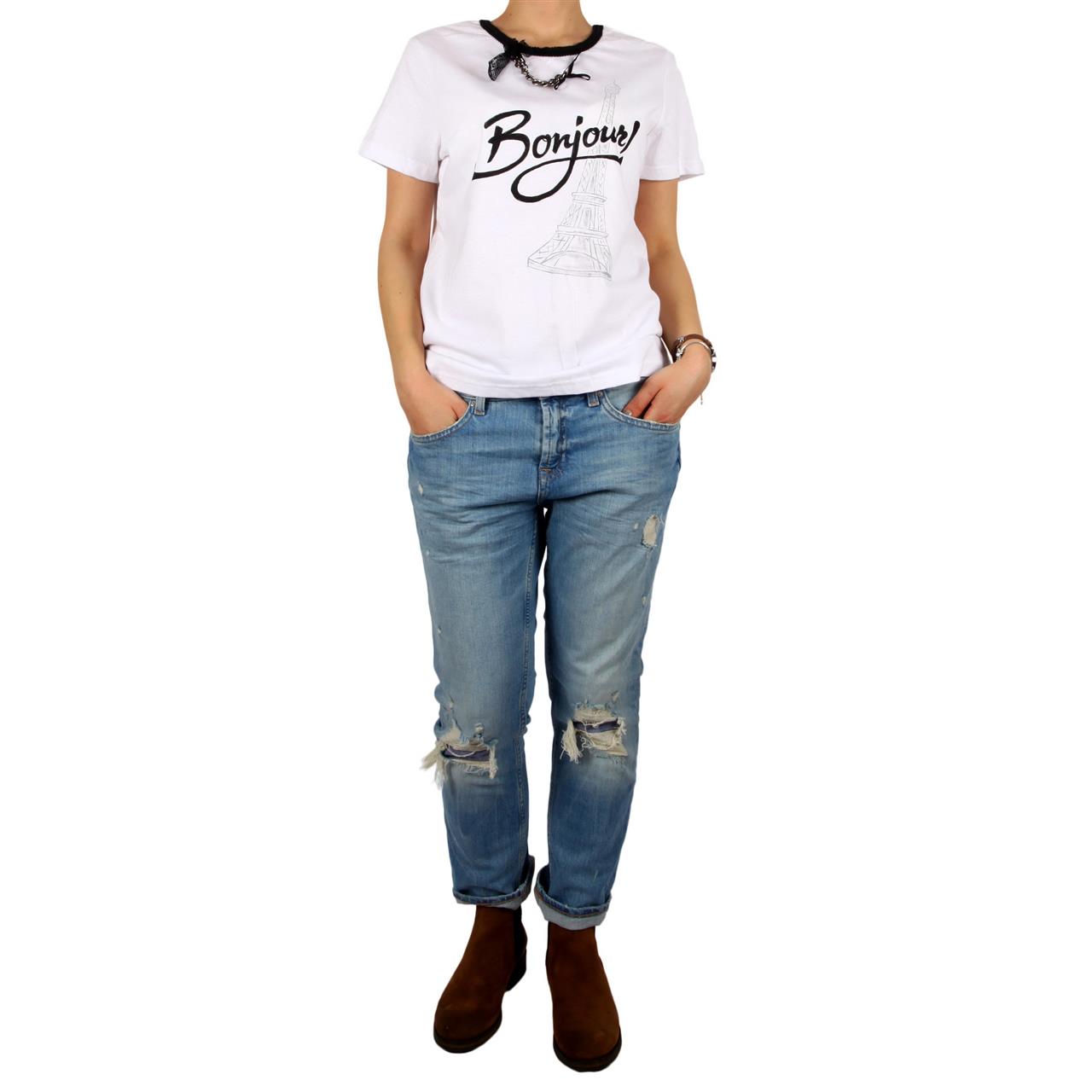 Poza Tricou La baza gatului, Alb, Maneca scurta, Cu imprimeu - 1003H [2]
