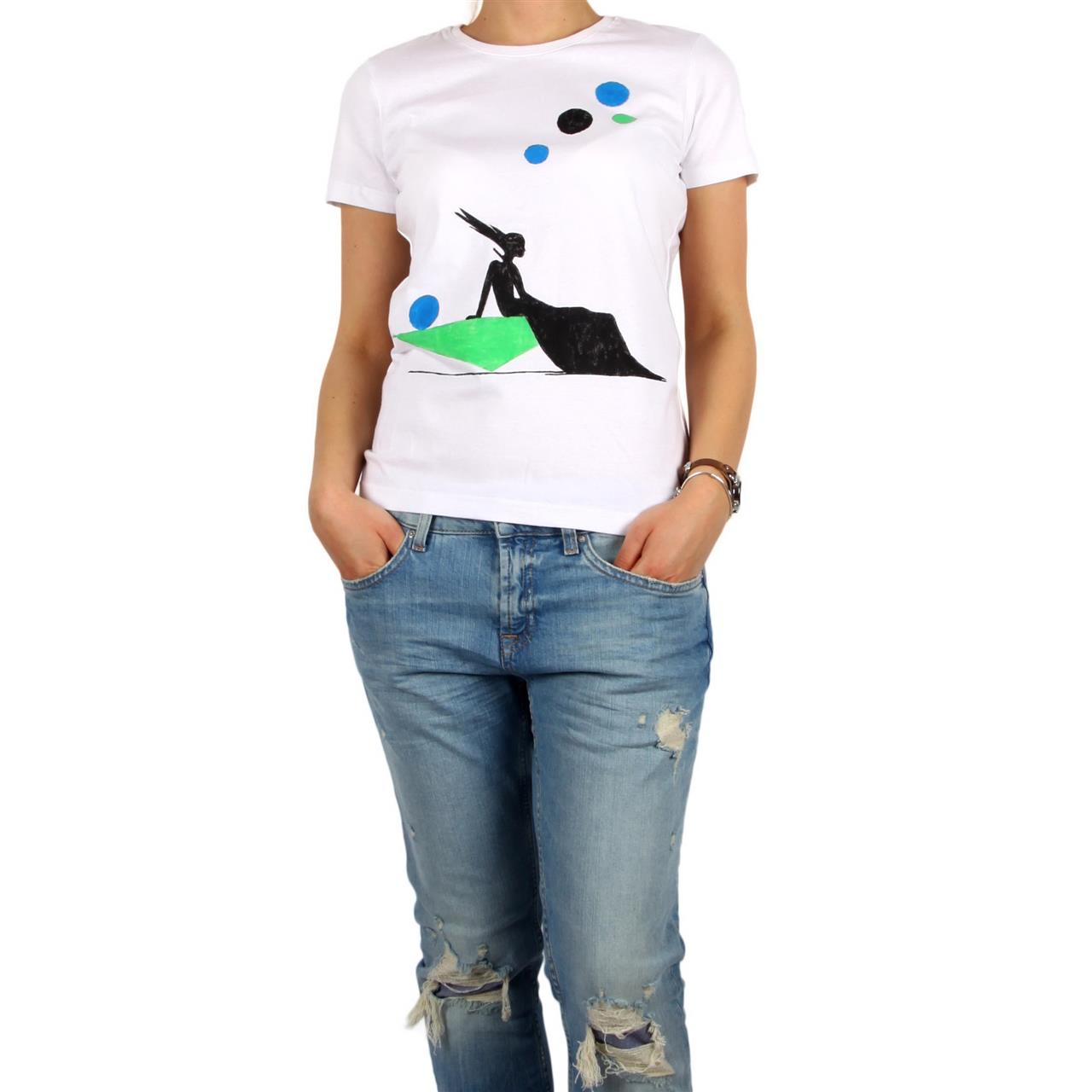 Poza Tricou La baza gatului, Alb, Maneca scurta, Cu imprimeu - 1003I [1]