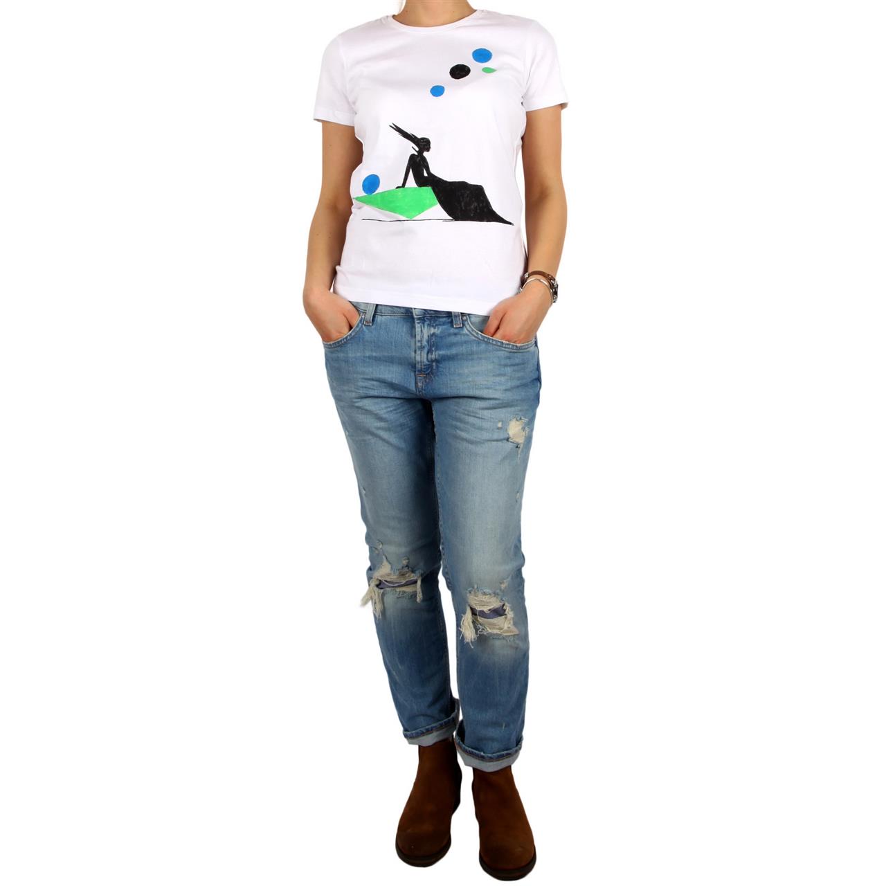 Poza Tricou La baza gatului, Alb, Maneca scurta, Cu imprimeu - 1003I [2]