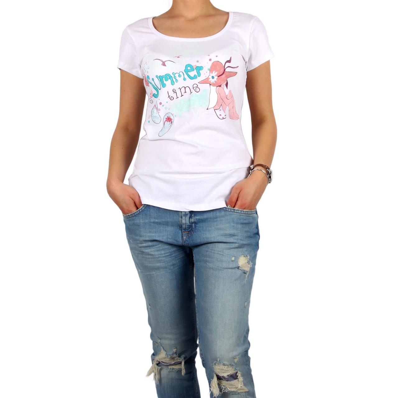 Poza Tricou Cu imprimeu, Alb, Maneca scurta, Cu imprimeu - 1003N [1]