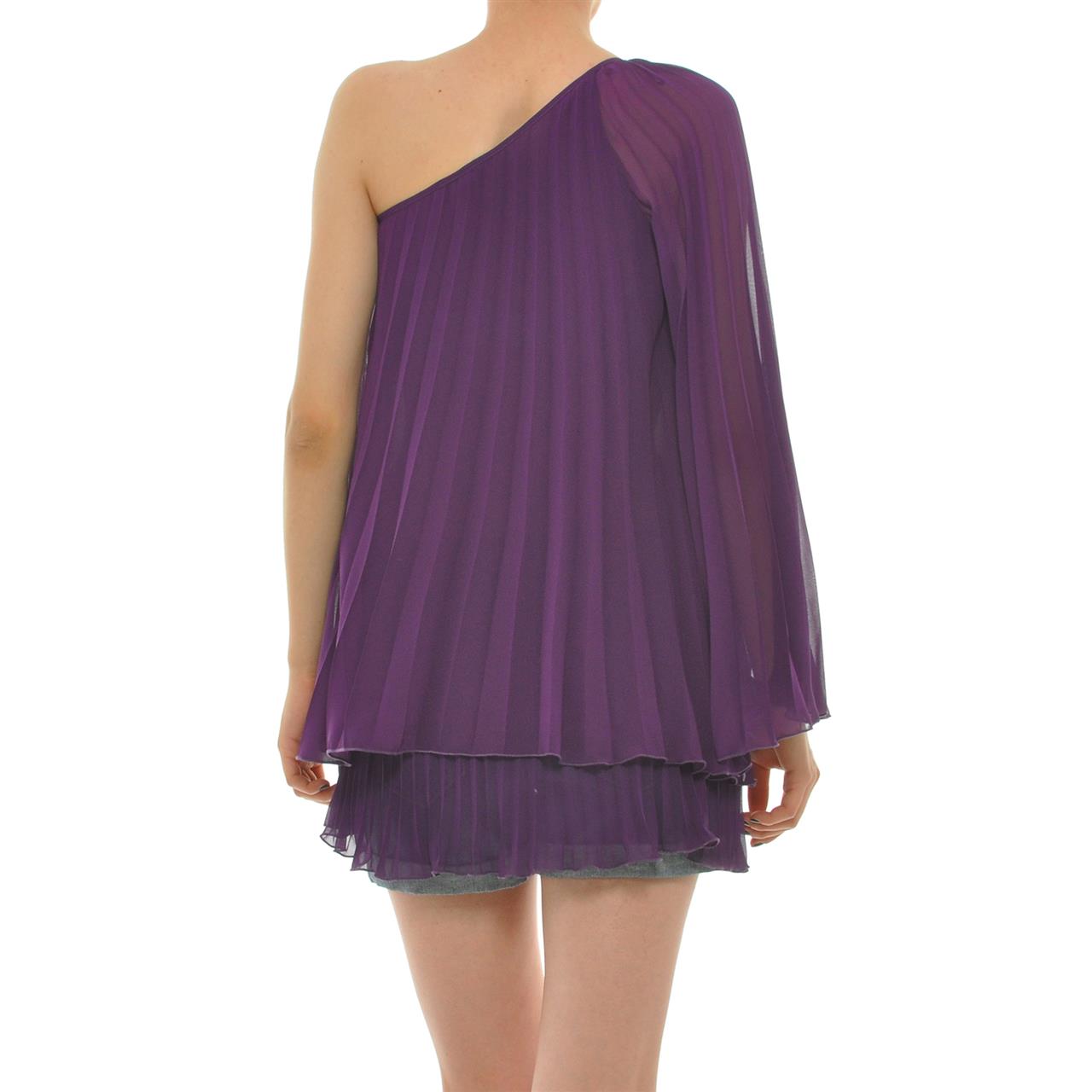 Poza Bluza Casual, Plisata, Mov, Maneca lunga, Voal - 013BB [2]