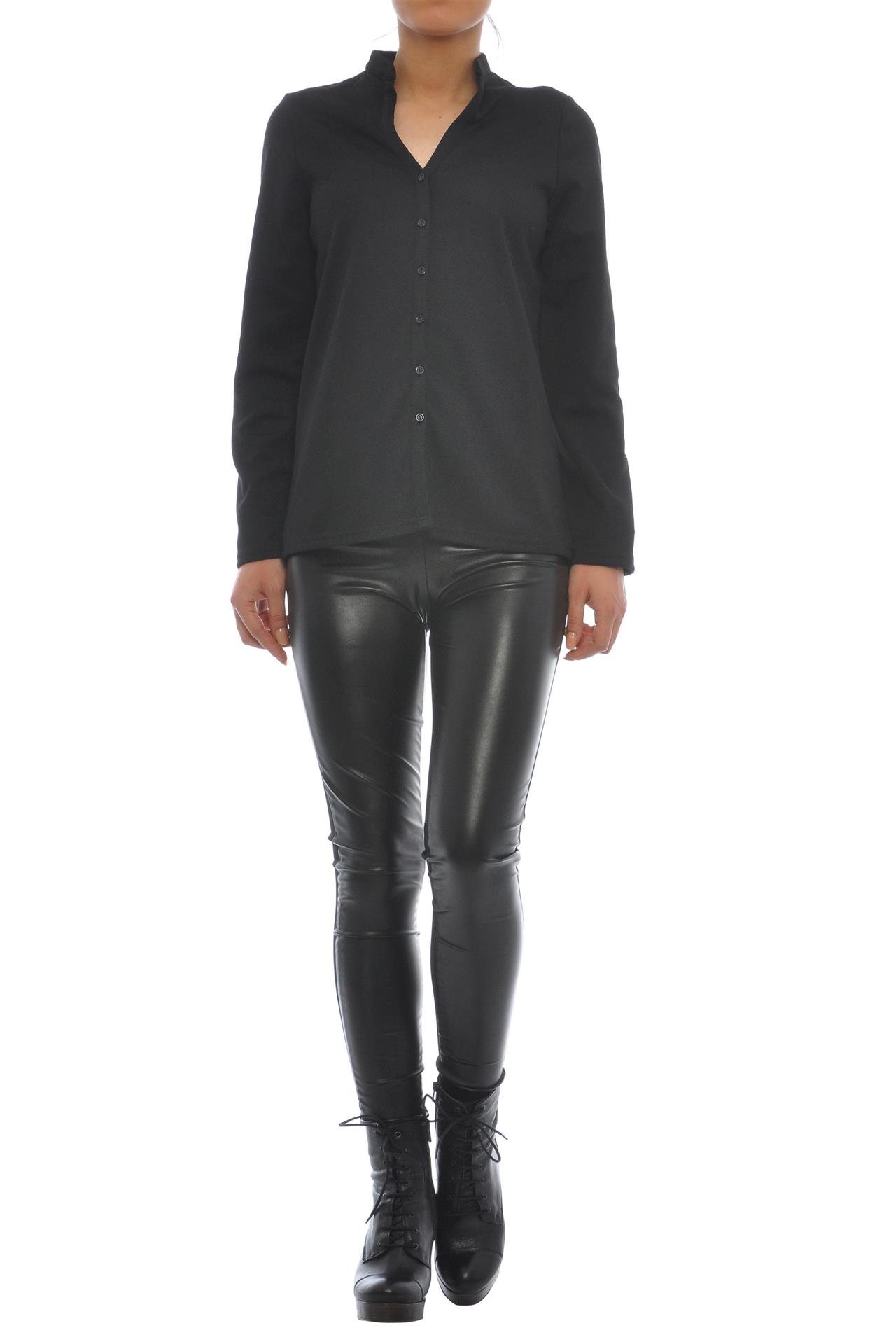 Poza Colanti Negru, Cu fata din piele ecologica - 015B [3]