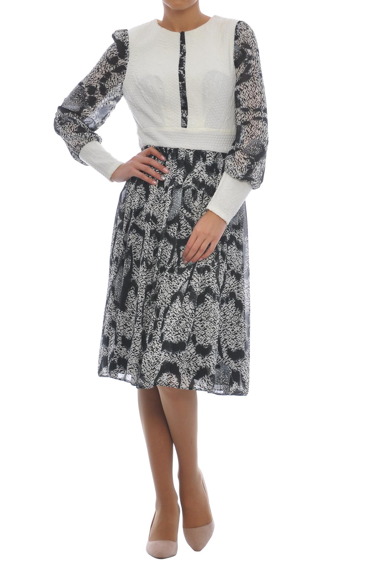 Poza Rochie Alb/Negru, Maneca lunga - 028NN [1]