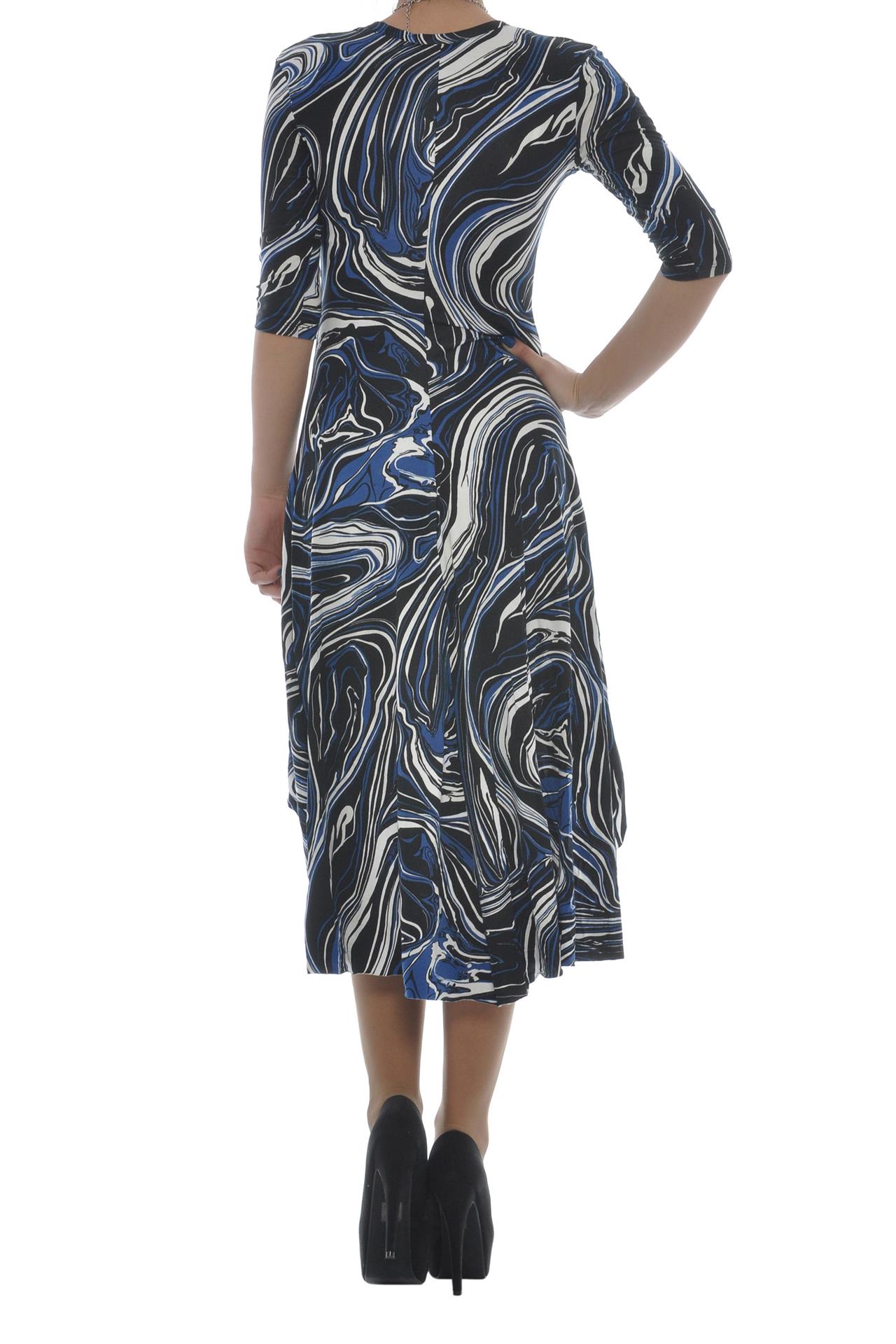 Poza Rochie Cu coada de randunica, Alb/Albastru - 318B [2]