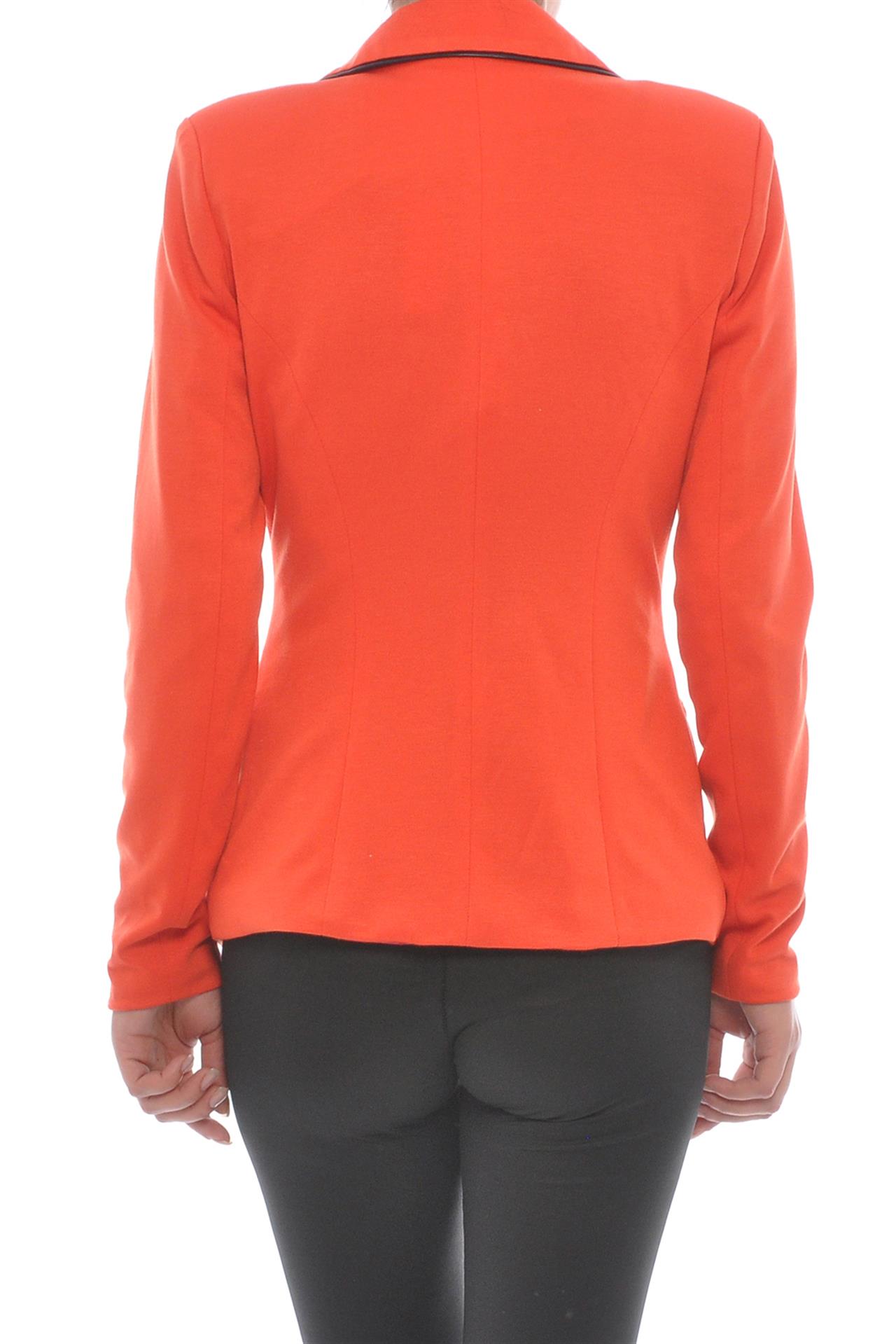 Poza Sacou Portocaliu, Bordurat cu piele - 414E [2]