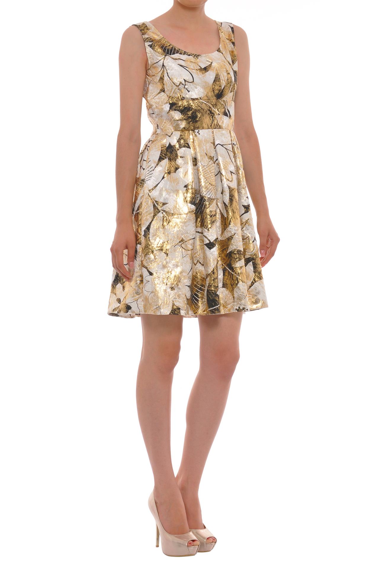 Poza Rochie Clos, Casual, Midi, Auriu/Negru - 647BB [1]