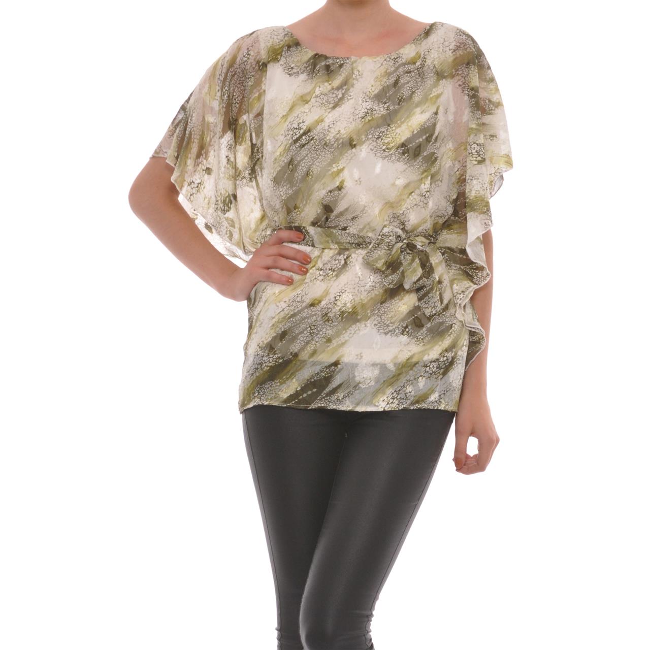 Poza Bluza Casual, Fluture, Verde, Maneca scurta - 673EE [1]