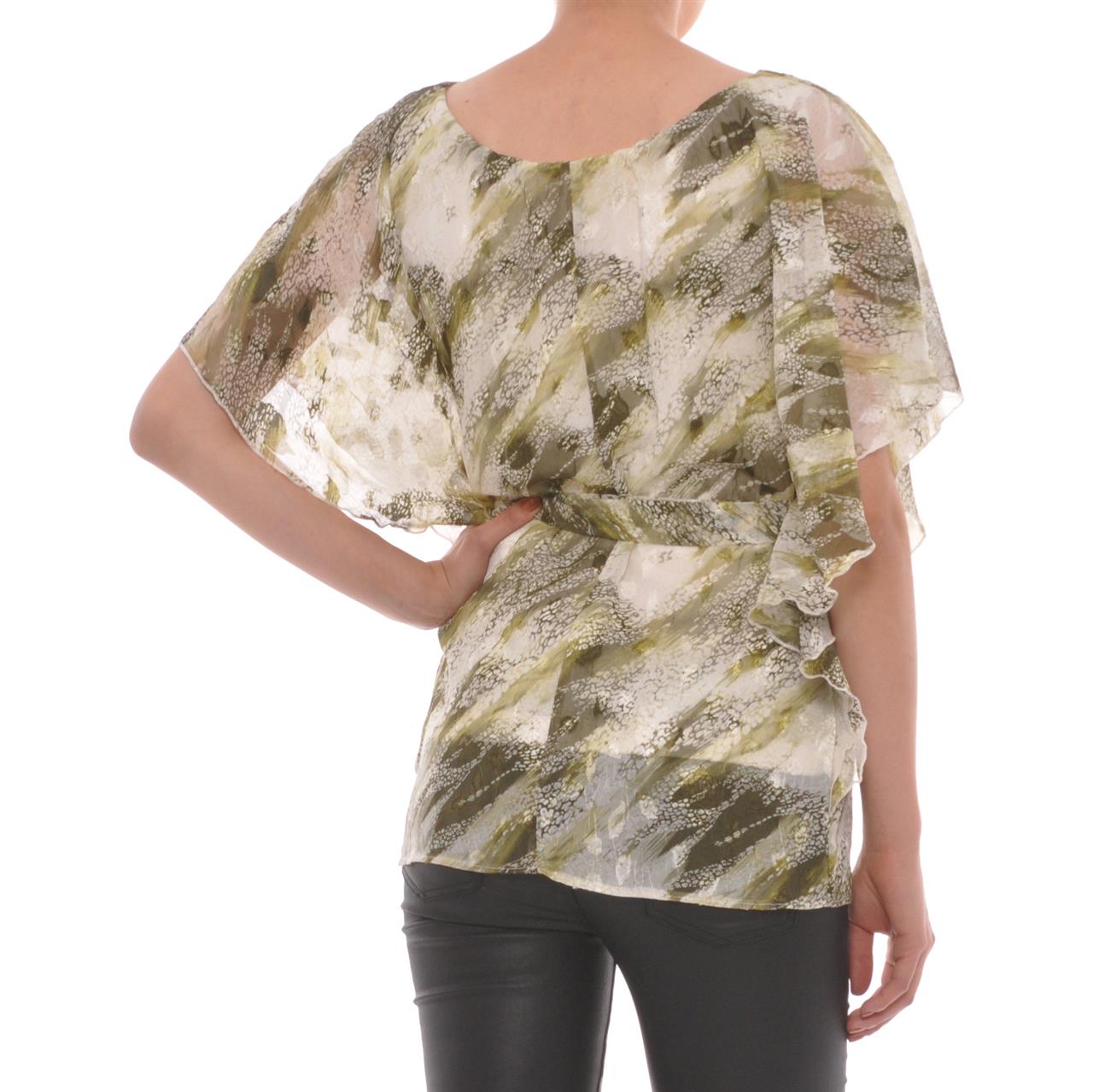 Poza Bluza Casual, Fluture, Verde, Maneca scurta - 673EE [2]