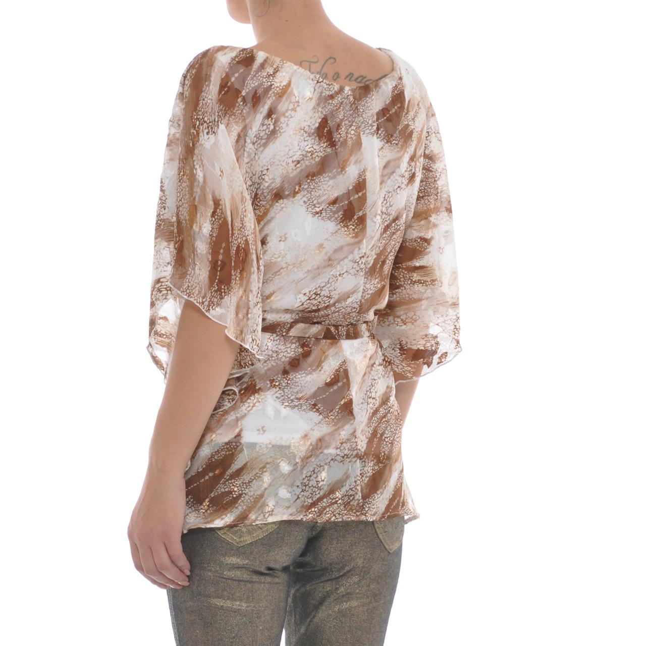 Poza Bluza Casual, Fluture, Maro, Maneca scurta - 673GG [2]