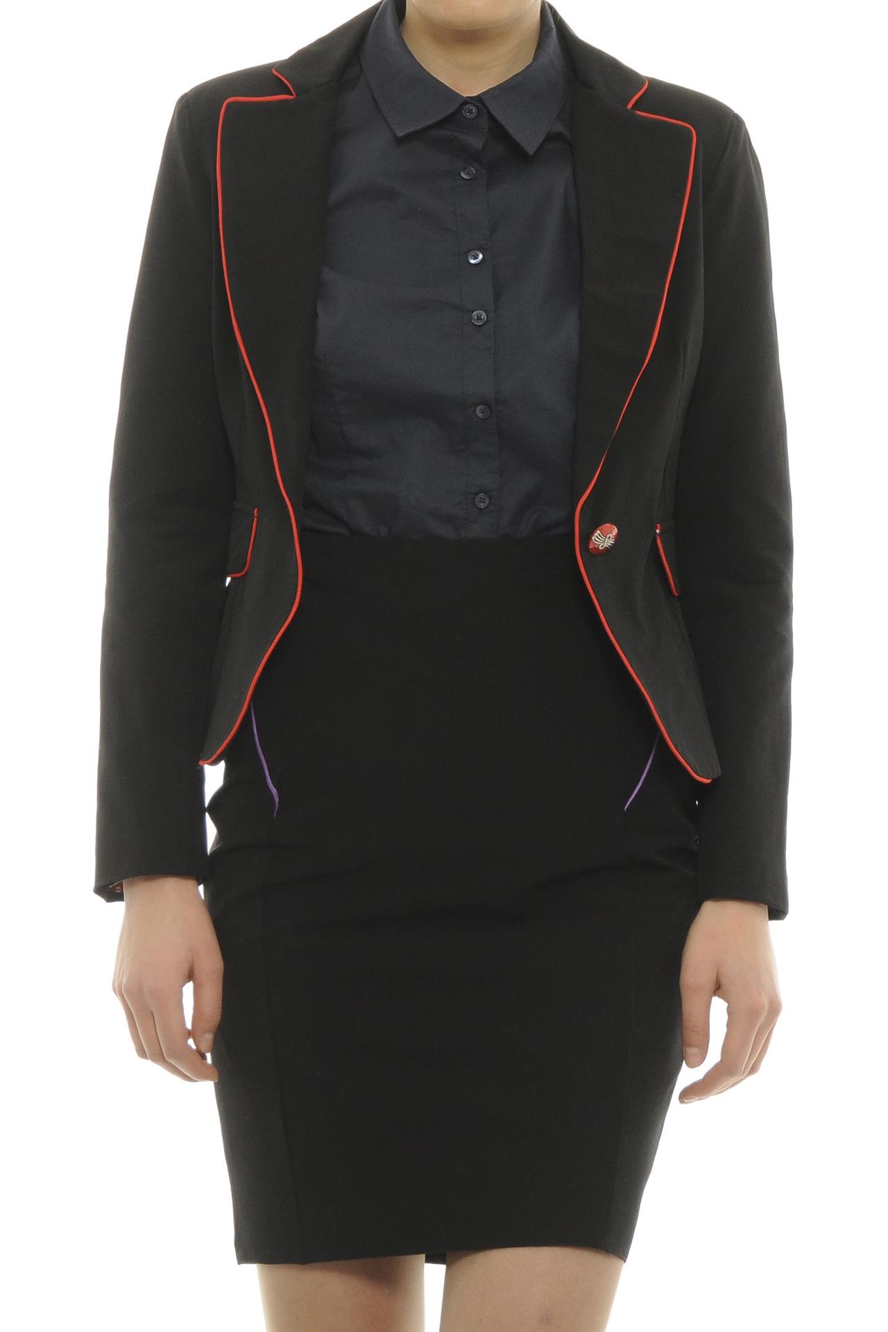 Poza Sacou Negru, Cu banda rosie - 691C [2]