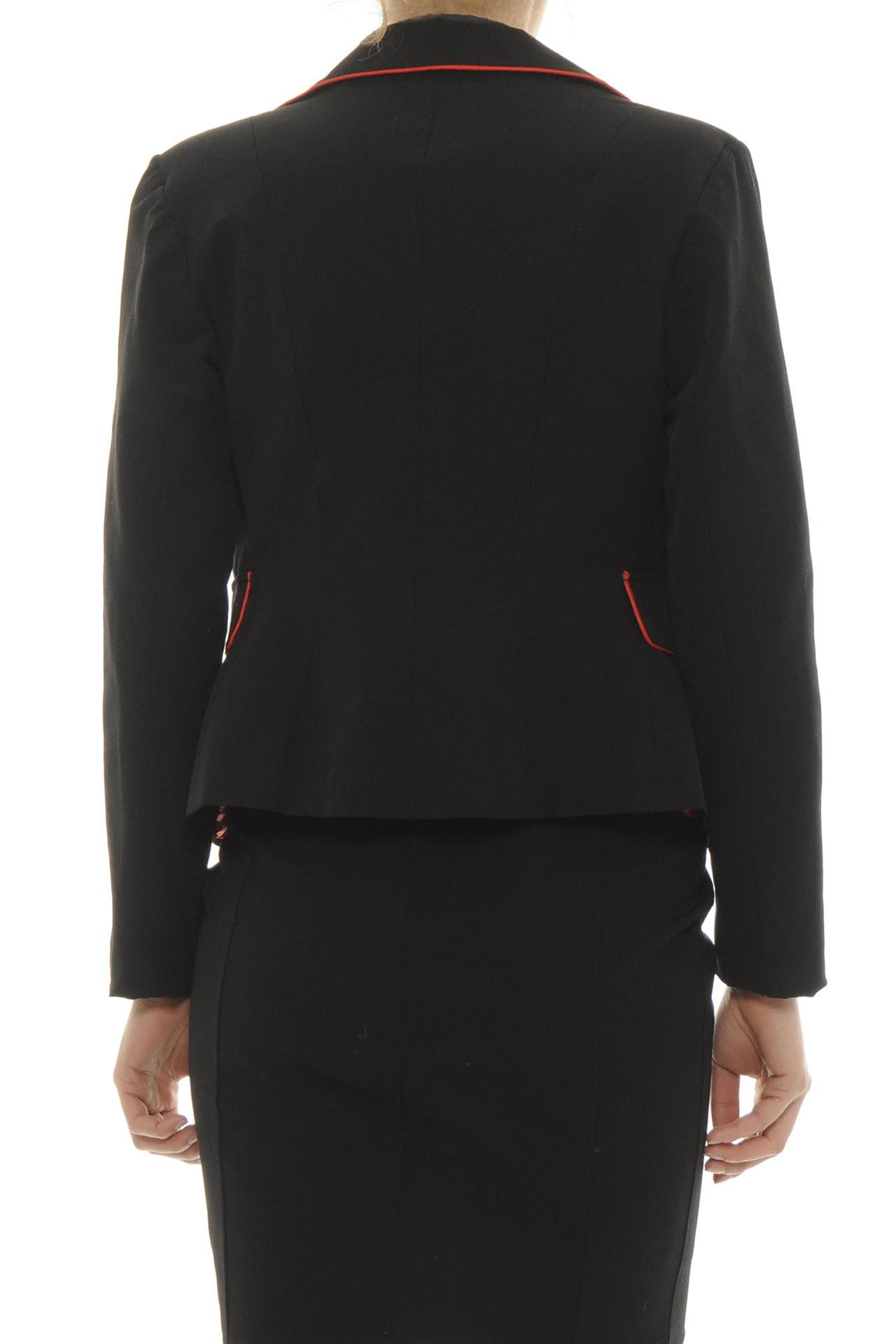 Poza Sacou Negru, Cu banda rosie - 691C [3]