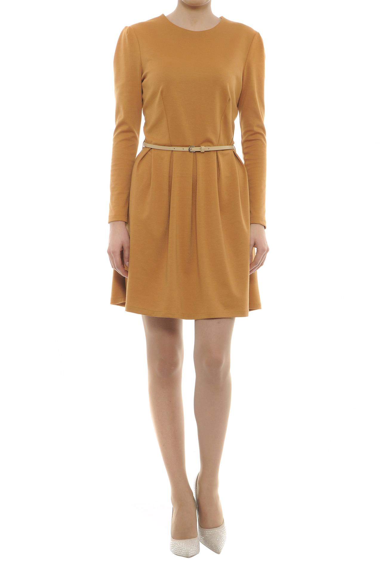 Poza Rochie Autumn Lady Clos, Casual, Midi, Mustar, Curea in talie - 716E [1]