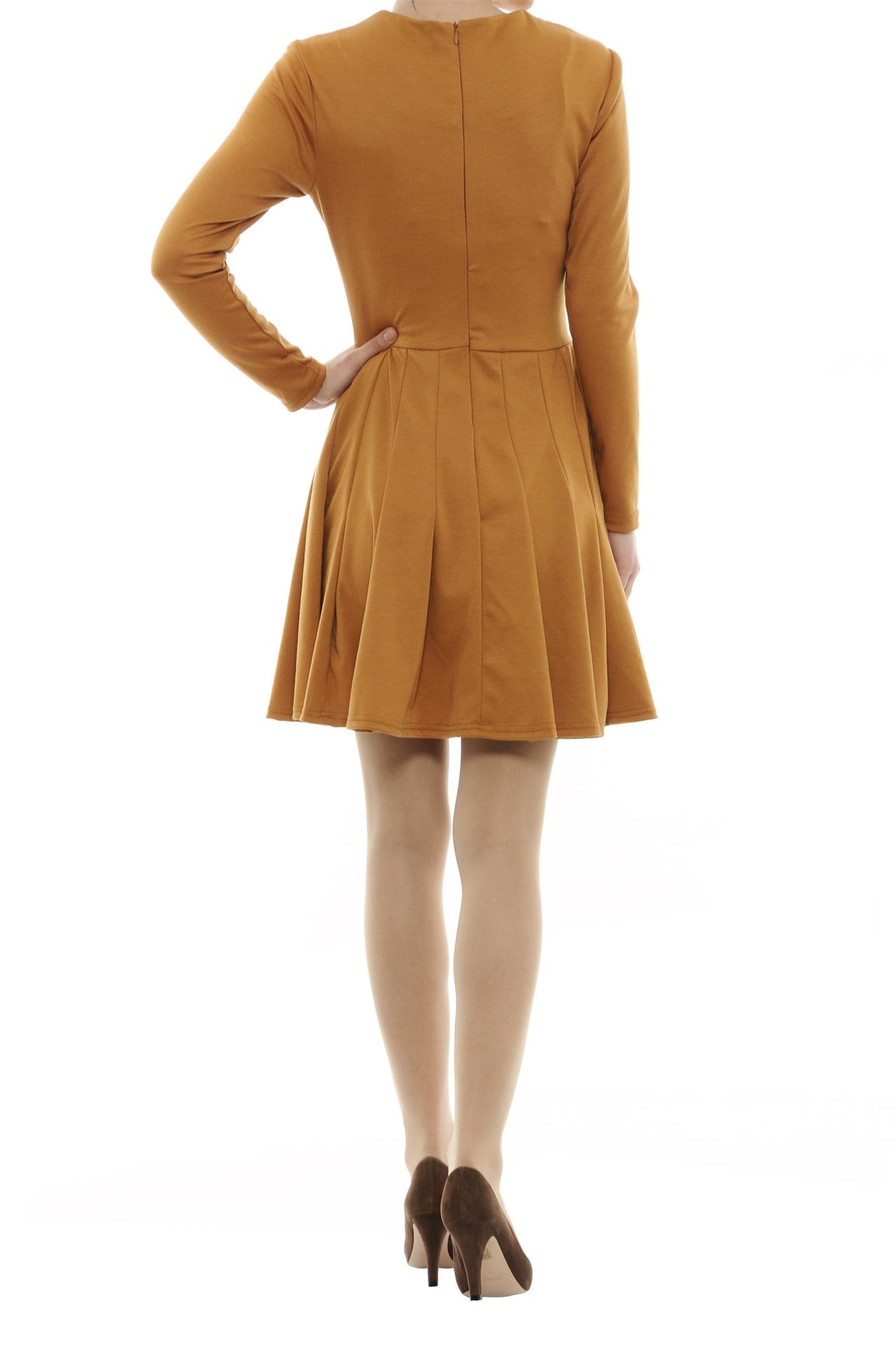 Poza Rochie Cu pliuri, Mustar - 735EE [2]