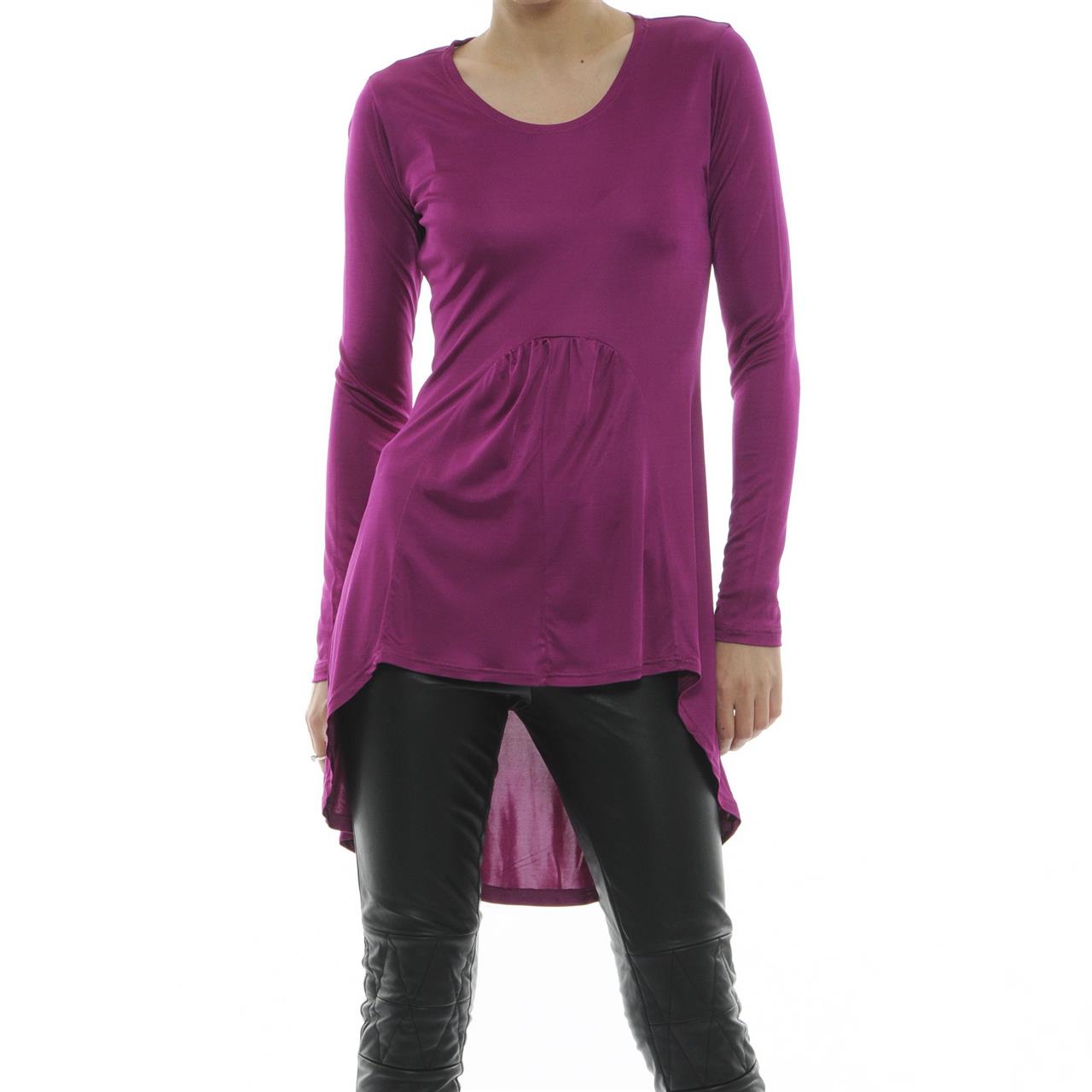 Poza Bluza Casual, Asimetrica, Mov, Maneca lunga - 747FF [1]