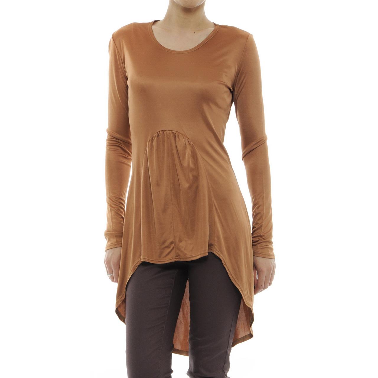 Poza Bluza Casual, Asimetrica, Maro, Maneca lunga - 747HH [1]