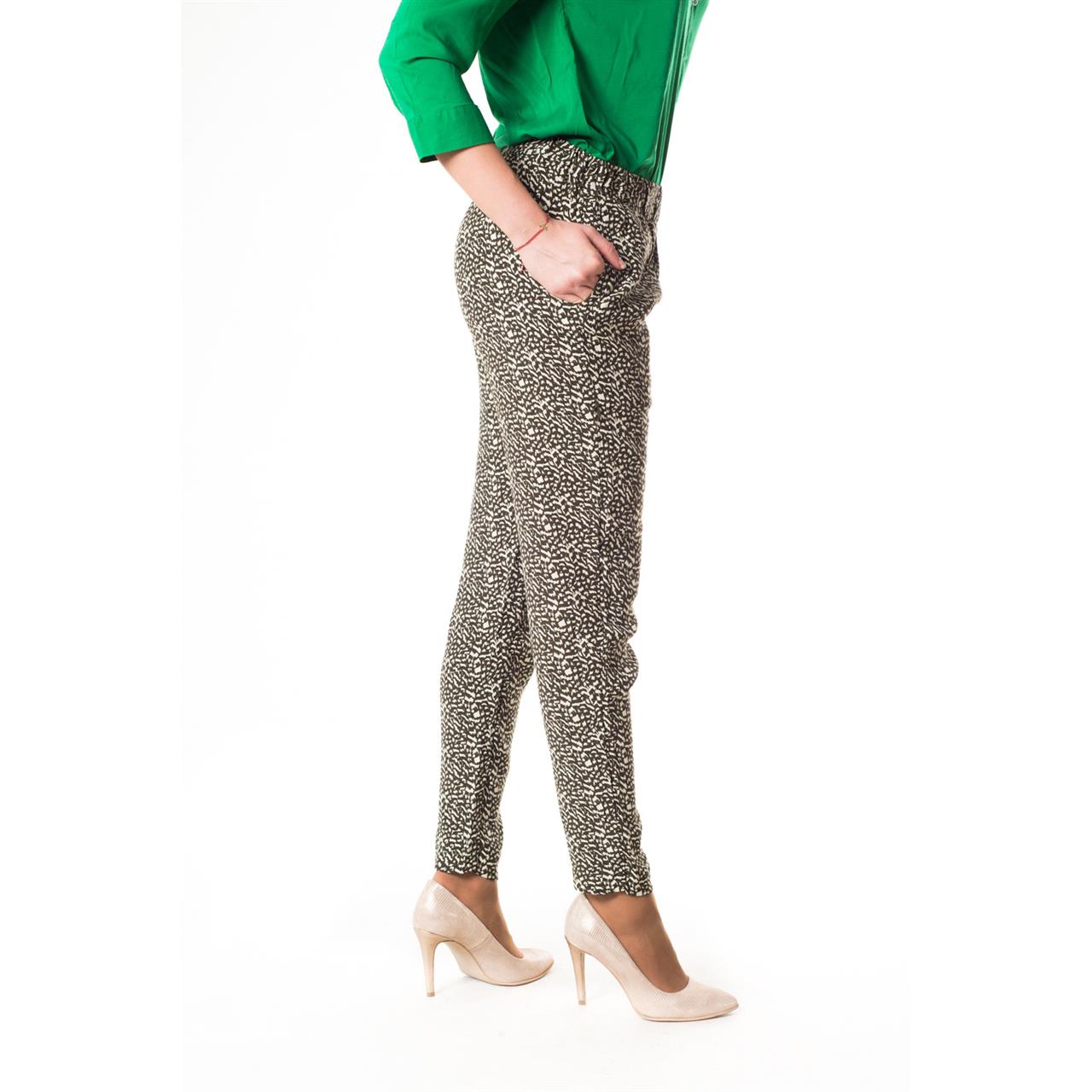 Poza Pantalon Casual, Conic, Verde, Vascoza, Pestrit, Cu buzunare - 779E [2]