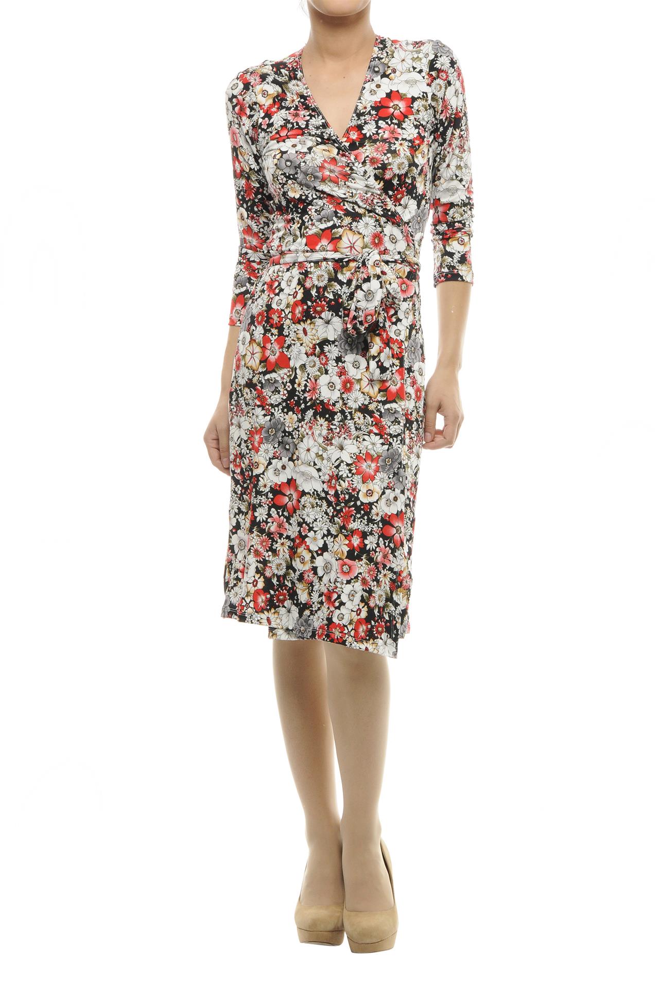 Poza Rochie Alb/Rosu, Floral - 816B [1]