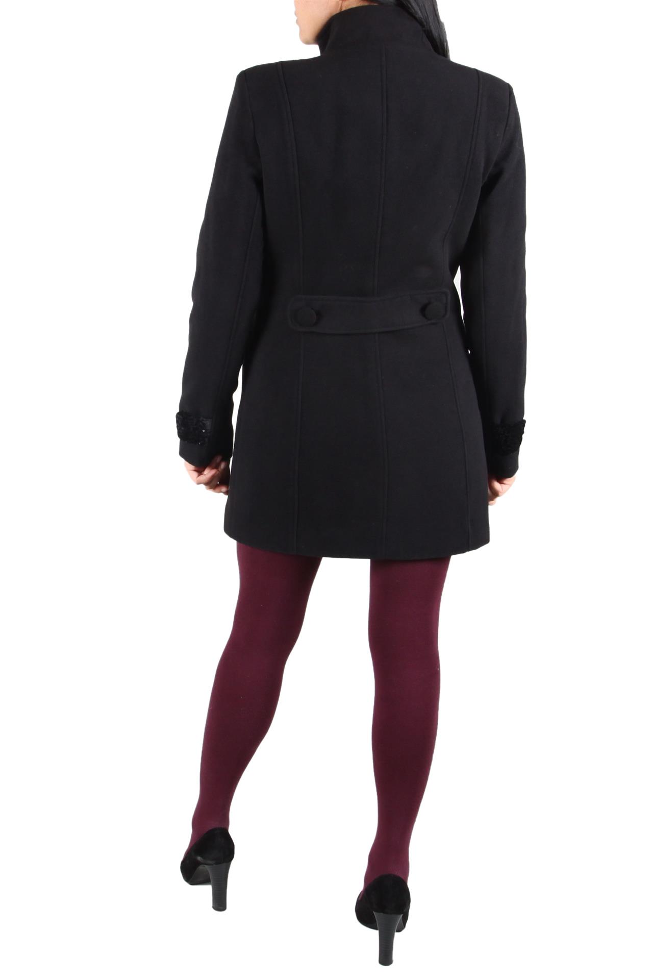 Poza Palton Casual, Negru, Paiete, Nasturi - 839A [3]