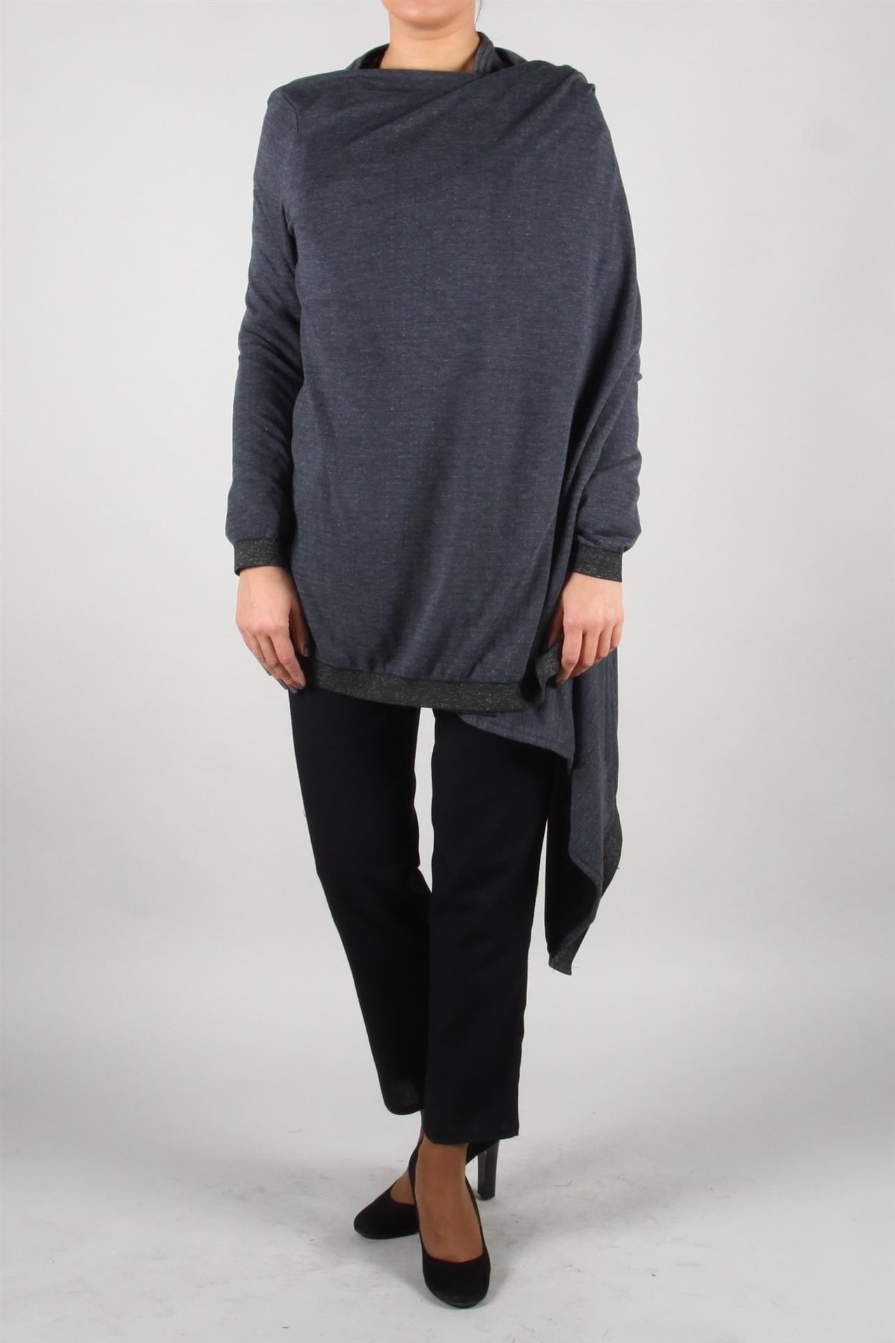 Poza Cardigan Larg, Casual, Fara nasturi, Gri, Tricot - 860C [2]
