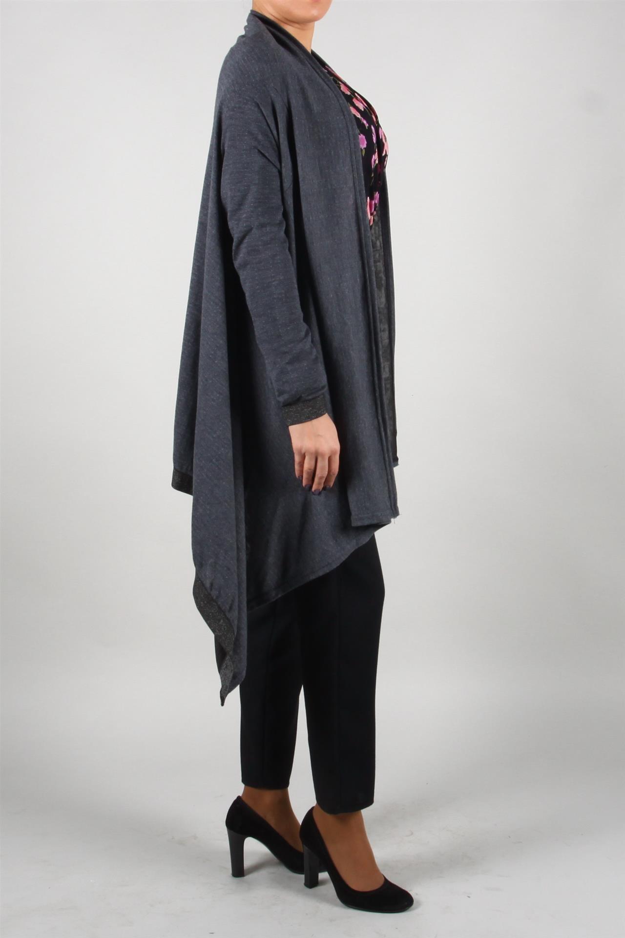 Poza Cardigan Larg, Casual, Fara nasturi, Gri, Tricot - 860C [3]