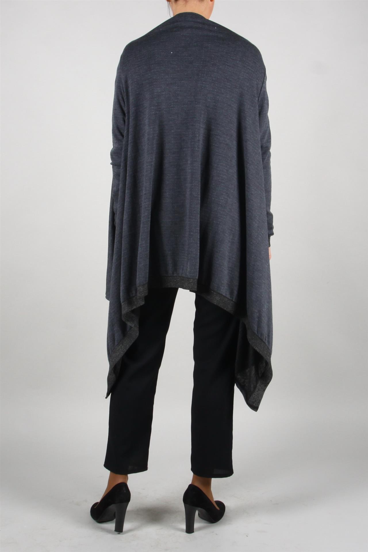 Poza Cardigan Larg, Casual, Fara nasturi, Gri, Tricot - 860C [4]