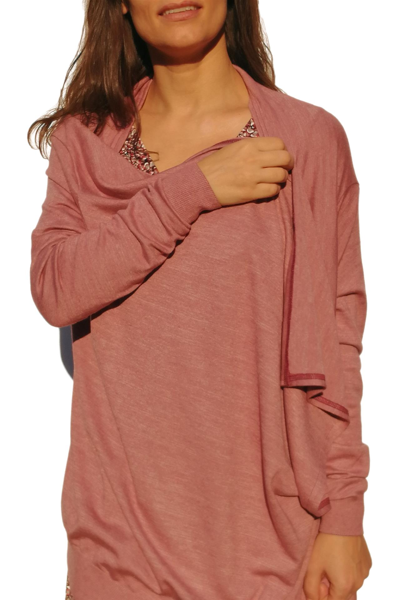Poza Cardigan La baza gatului, Casual, Fara nasturi, Roz, Tricot - 860H [2]