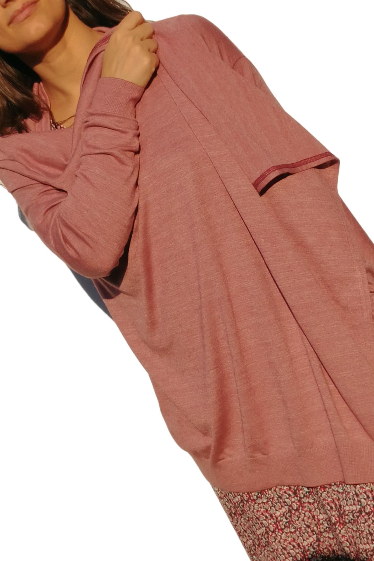 Poza Cardigan La baza gatului, Casual, Fara nasturi, Roz, Tricot - 860H [3]