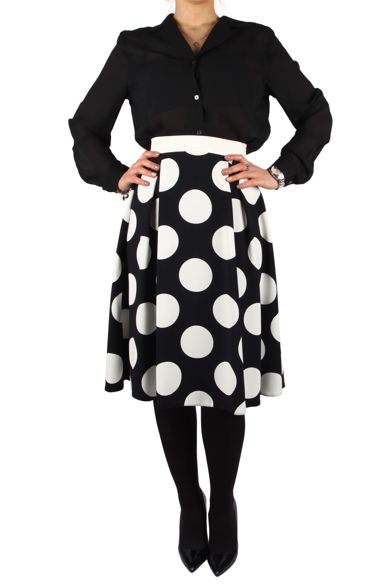 Poza Fusta Office, Midi, Bleumarin, Cu buline albe - 865A [2]