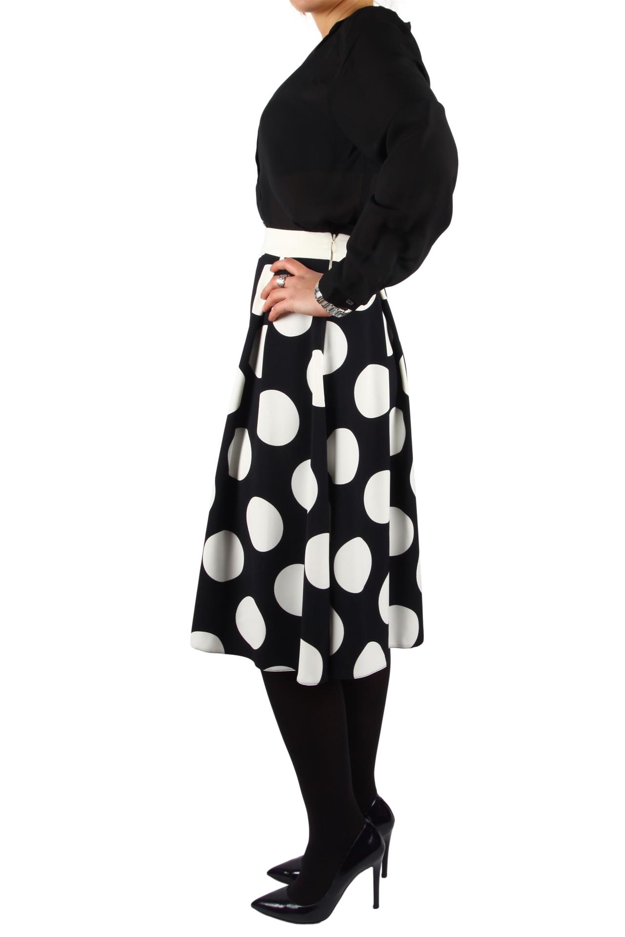 Poza Fusta Office, Midi, Bleumarin, Cu buline albe - 865A [3]