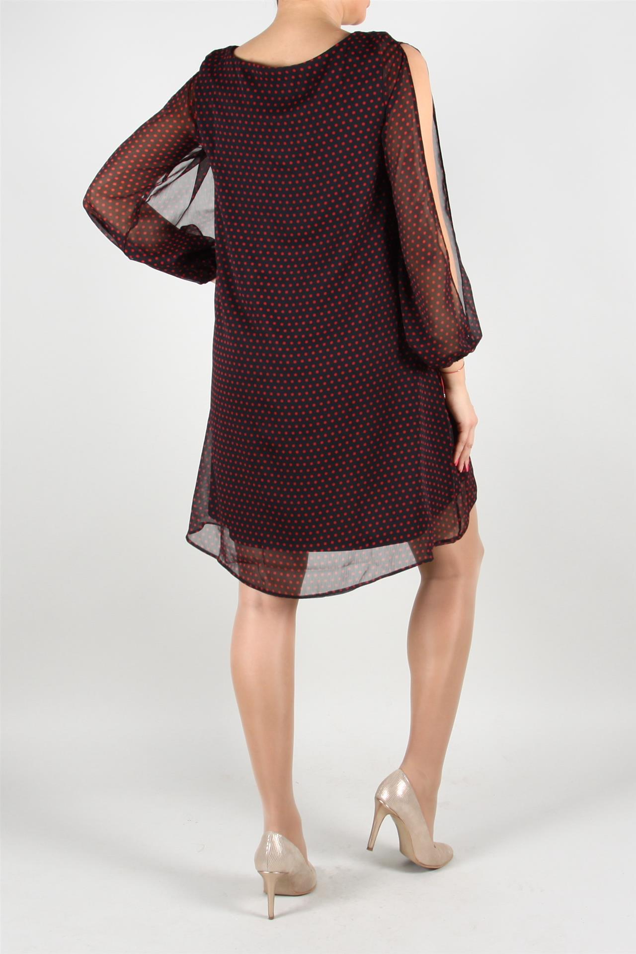 Poza Rochie Clos, Casual, Midi, Neagra, Captuseala Neagra, Buline - 889E [3]