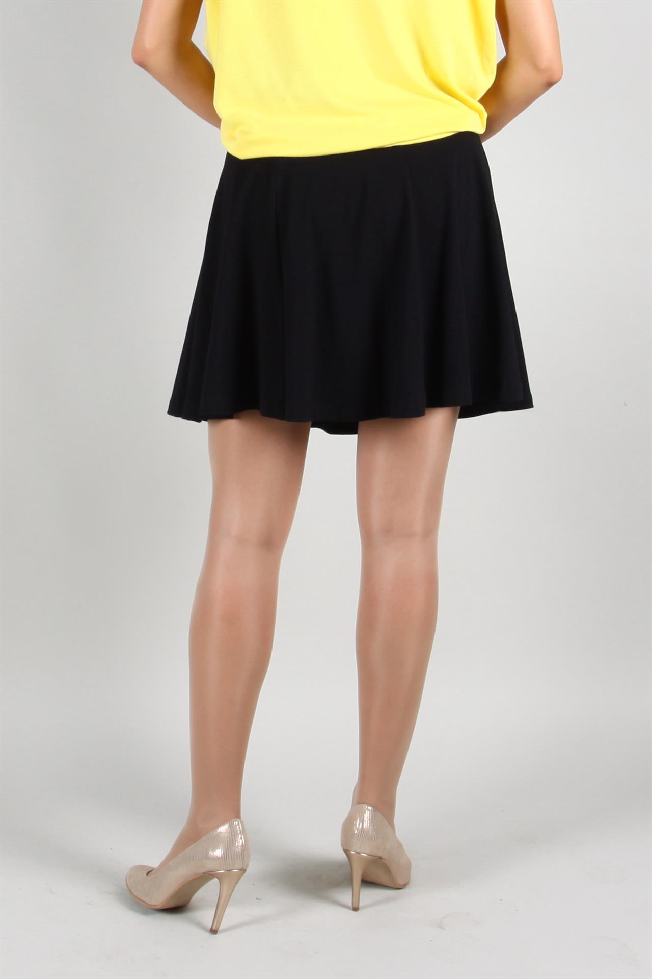 Poza Fusta Casual, Midi, Neagra, Cu clini, Tricot, Cu elastic - 908B [3]