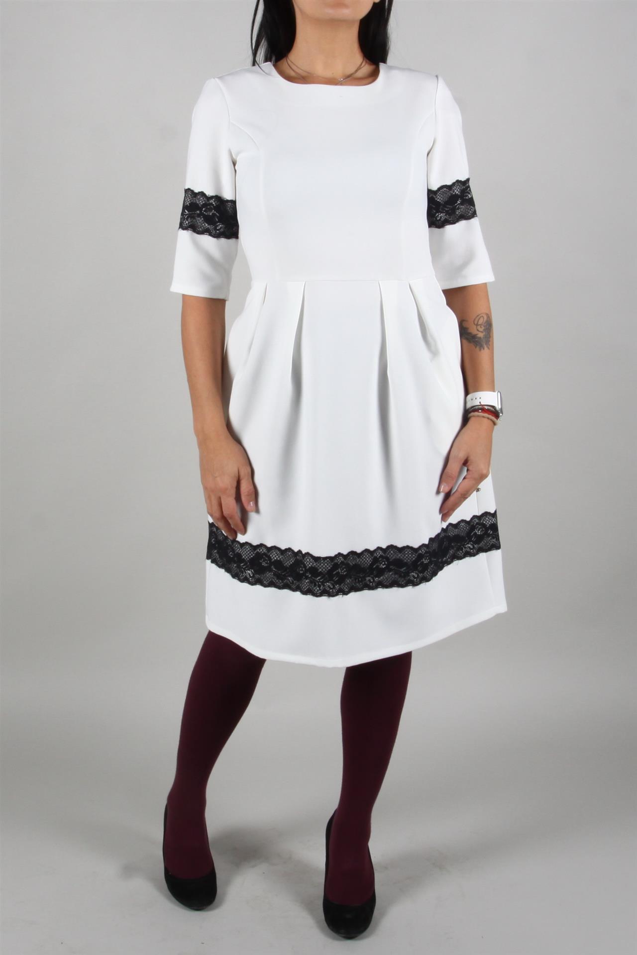 Poza Rochie Clos, Casual, Midi, Alba, Dantela - 916B [2]