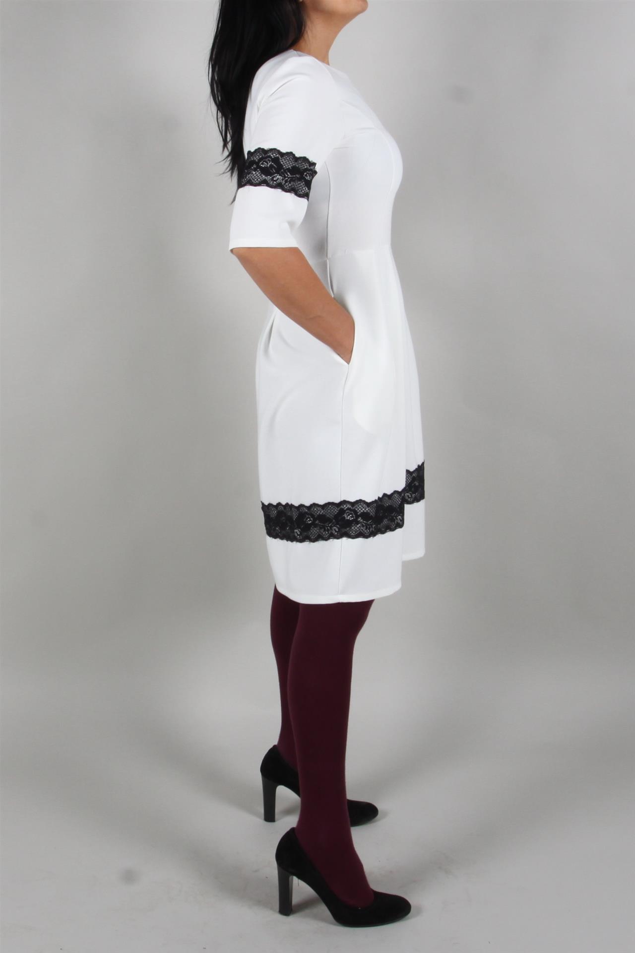 Poza Rochie Clos, Casual, Midi, Alba, Dantela - 916B [3]