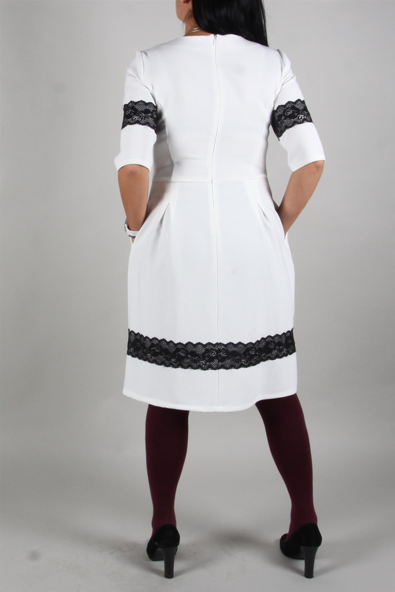 Poza Rochie Clos, Casual, Midi, Alba, Dantela - 916B [4]