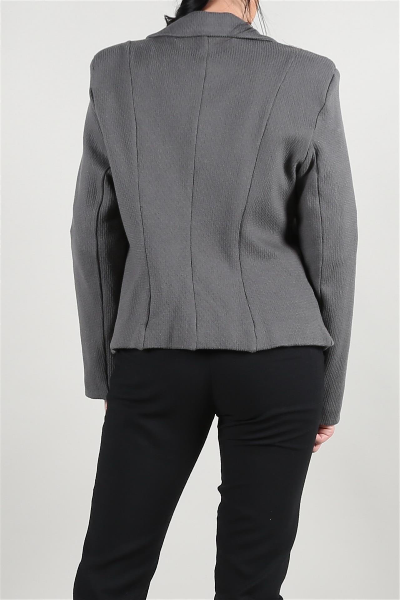 Poza Sacou Cambrat, Office, Gri, poliester, nasturi - 933L [3]