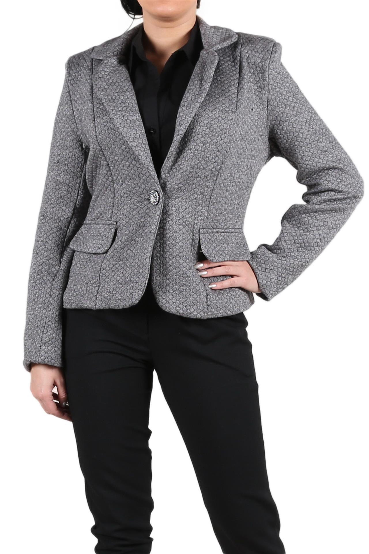 Poza Sacou Cambrat, Office, Gri, poliester, nasturi - 933N [1]
