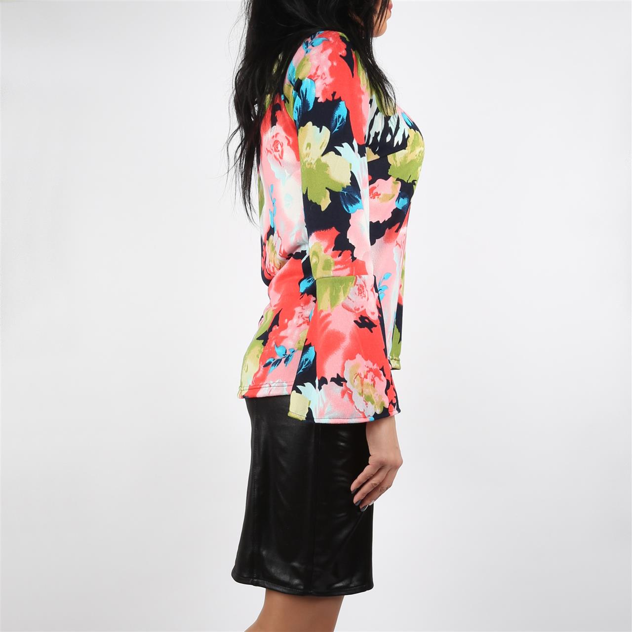 Poza Bluza Casual, Multicolor, Maneca lunga, Floral - CB005D [2]