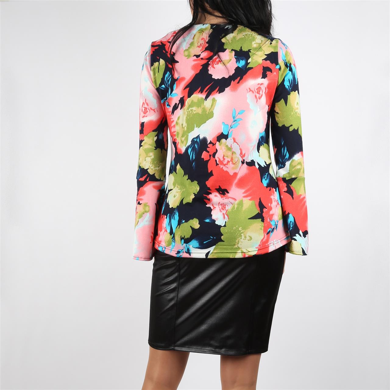 Poza Bluza Casual, Multicolor, Maneca lunga, Floral - CB005D [3]