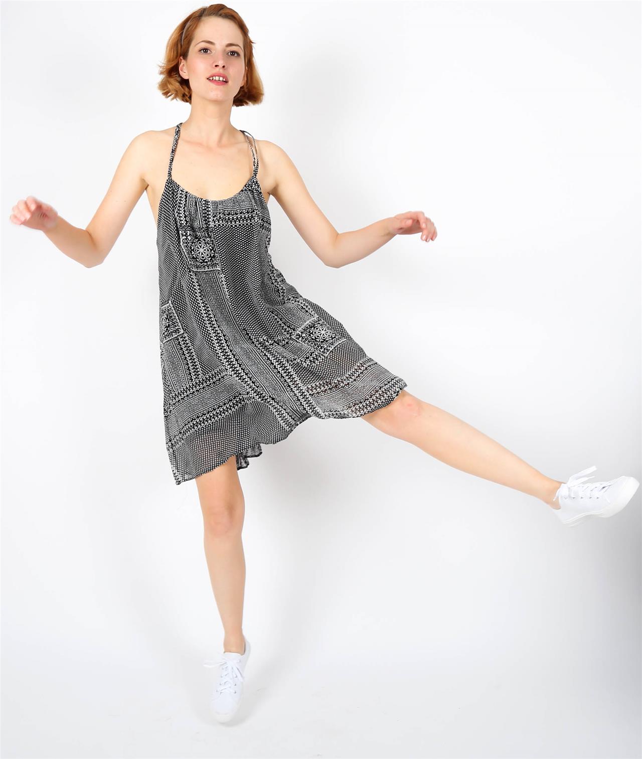 Poza Rochie Summer Party Clos, Casual, Midi, Alb/Gri, Captuseala Tricot, Abstract - CC007 [3]