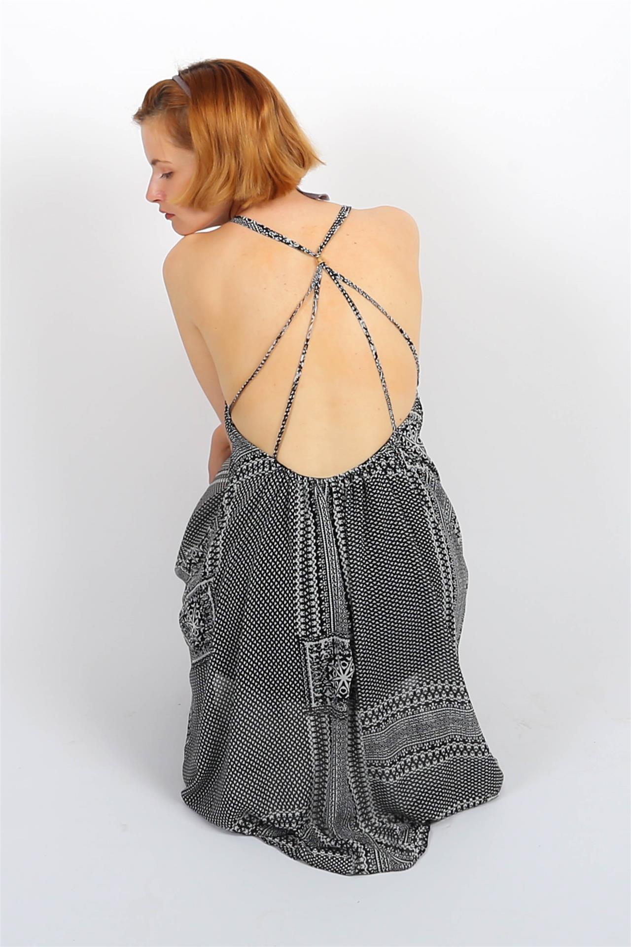 Poza Rochie Summer Party Clos, Casual, Midi, Alb/Gri, Captuseala Tricot, Abstract - CC007 [4]