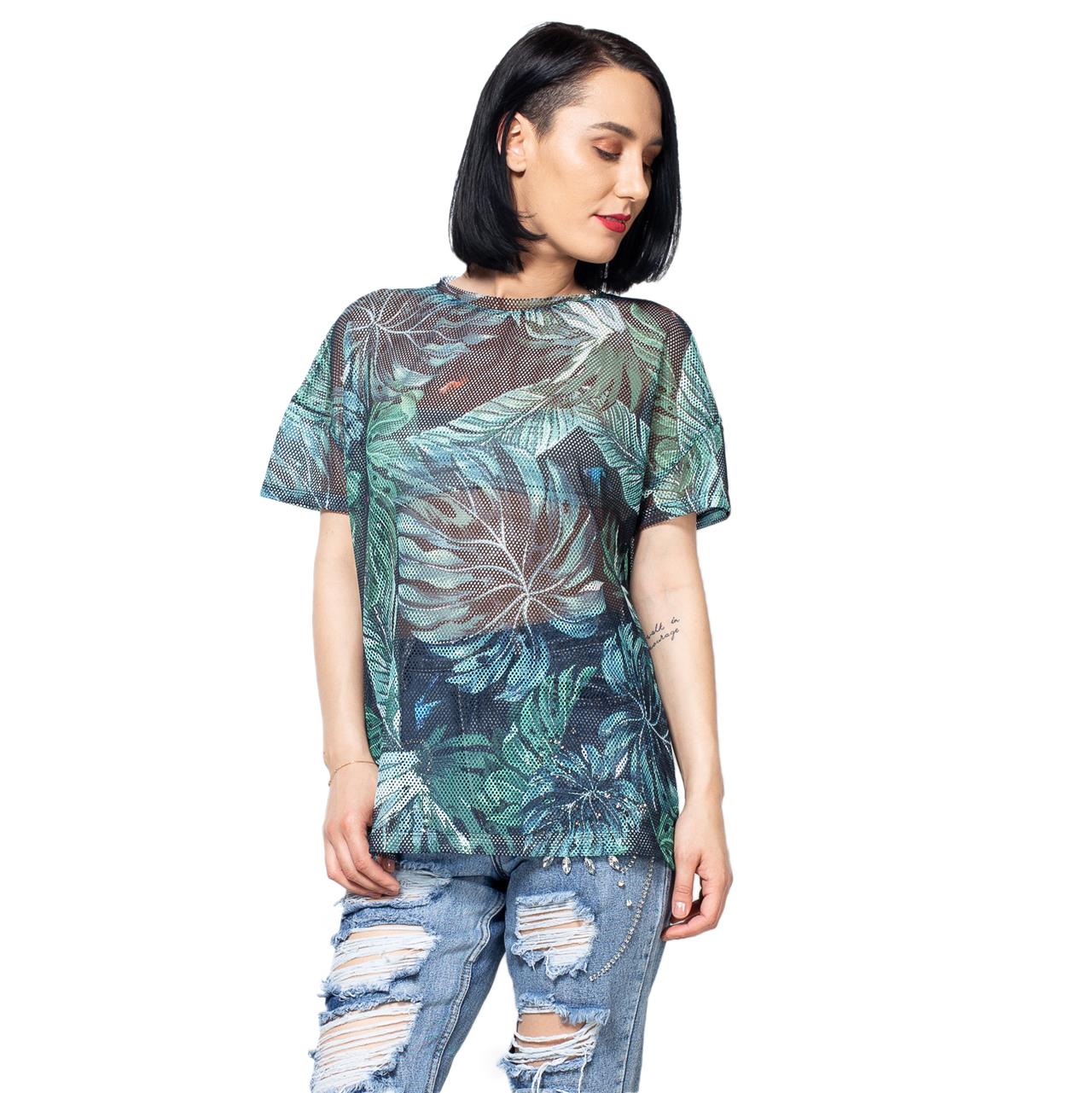 Poza Bluza De zi, Casual, Multicolor, Maneca scurta, Polyester - CC022C [1]
