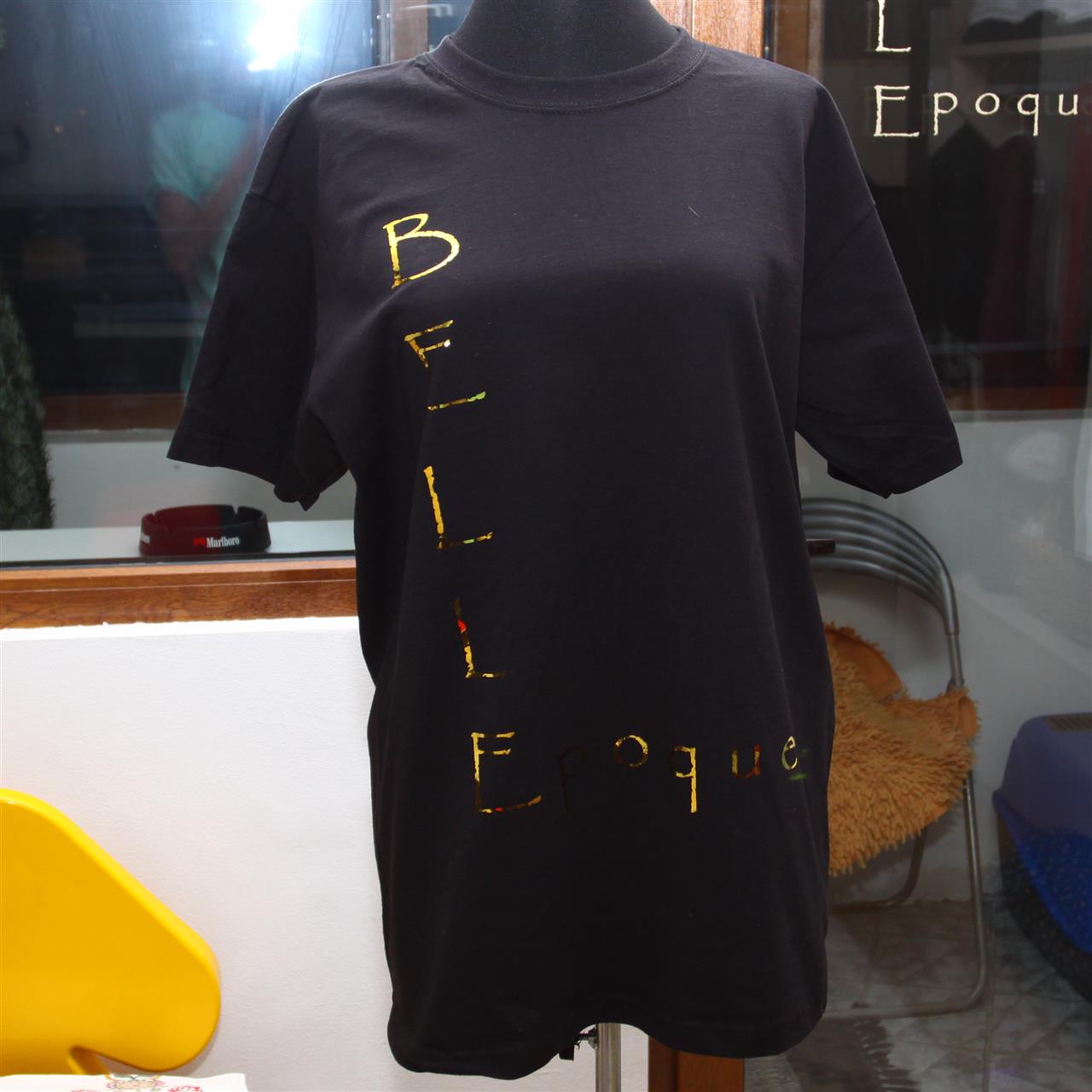 Poza Tricou Belle Epoque, La baza gatului, Negru, Maneca scurta, Cu imprimeu - tricou-be [1]